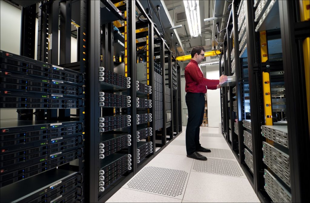 network administrator in the server room