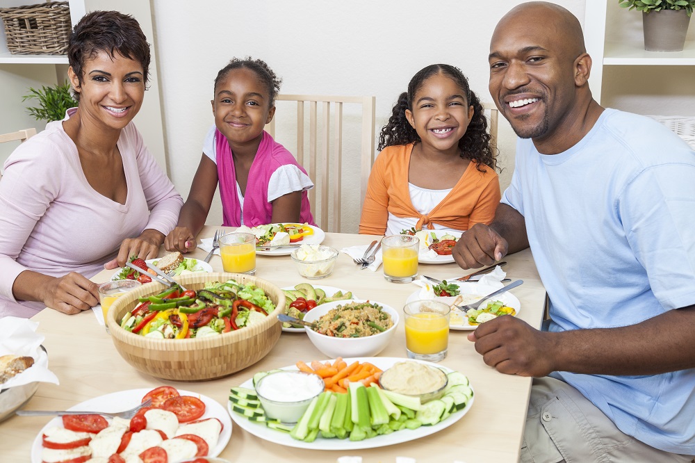 family eating healthy meals